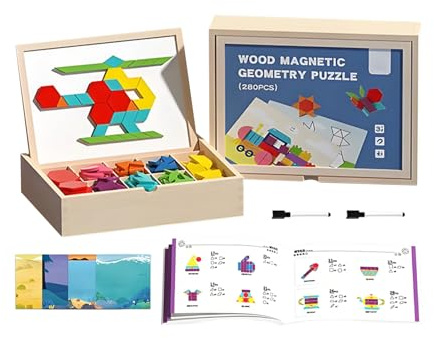 Tangram läggspel – träleksaker för logiskt tänkande bordsspel, byggstenar pussel tankespel pussel, för barn, flickor, tonåringar och resespel för skolan