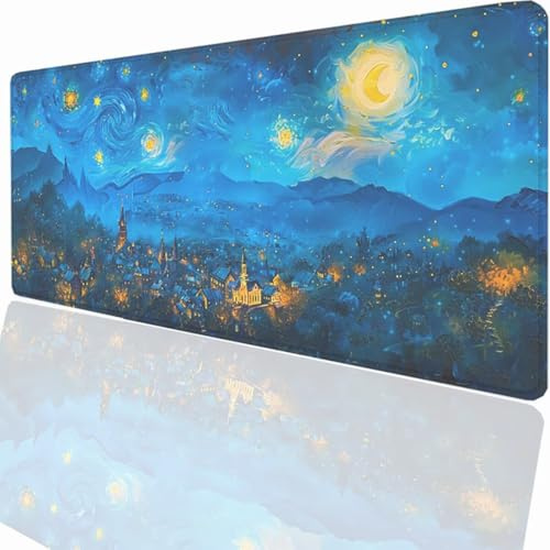 Alfombrilla Raton Ordenador Grande Gaming Mouse Pad XXL 1200x600x3mm, Impermeable Antideslizante, Lavable, Alfombrilla Escritorio con Base de Caucho para Gamers PC y Portátil - Abstracto PjY7989 I-Z