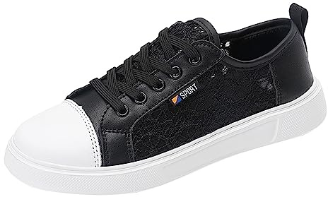 KBOPLEMQ Dirndl Shoes Women's White Costume Trainers White Lace Costume Shoes Mesh Breathable Trainers Elegant Shoes Lightweight Traditional Trainers Oktoberfest Casual Shoes Festive, O Black, 7 UK