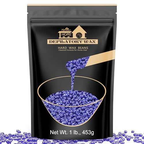 Lifestance Hard Wax Beans Hair Removal Kit, 1lb Large Refill Stripless Waxing Beans for Women Men Waxing Depilatory Lavender Pearl Wax Beads