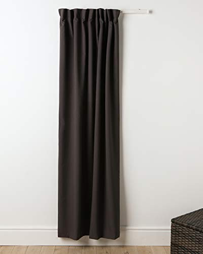 Caravan Door Curtain Fully Lined - 3 pencil pleat Plain 100% Polyester fabric (Dark Grey, 44 Width x 78 Single Door Curtain)