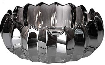 1 x Kristallglas-Aschenbecher, transparent, modischer Aschenbecher, einfach zu waschen, durchsichtig, schwarz.
