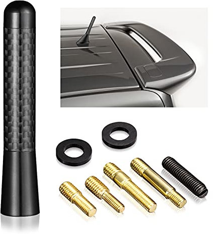 Bingfu Autoantenne Universal 8cm KFZ Kurzstab Dachantenne Schwarz für FM AM Empfang Ersatz Auto Antenne mit M4.0 M5.0 M6.0 Schrauben