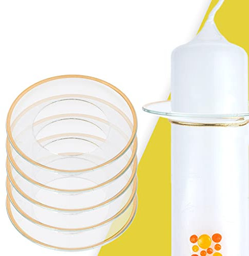 WIKAKERZEN Tropfenfänger für Kerzen oder Tropfschutz für Spitz- & Stabkerze und Kommunion-Kerze | Handmade in Germany | Kerzen Tropfenfänger (Gold, 40x67mm-10er-Set)