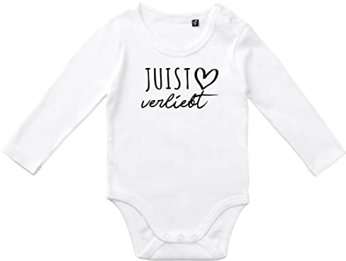 Huuraa Unisex Strampler Juist verliebt Geschenk Größe 68 White Bio Baumwolle Fairtrade Juist Souvenir