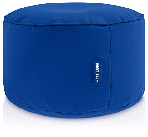 Green Bean Sitzsack-Hocker 45x25cm mit EPS-Perlen Füllung - Fußhocker Fußkissen Sitz-Pouf für Sitzsäcke - Bodenkissen für Kinder und Erwachsene - Fußablage Sitzkissen Sitzhocker Blau