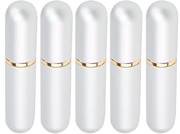 Silberfarbene Aluminium-Naseninhalator-Röhren, Naseninhalator-Röhren, leer, nachfüllbar, elegantes Aluminium und Glas, Naseninhalator-Set mit Baumwolldochten, 5 Stück