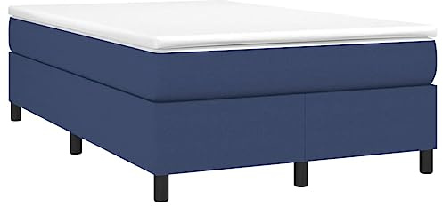 vidaXL Boxspring-sängram blå 120x200 cm tyg