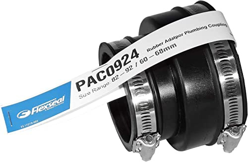 Fernco PAC0924 Adaptor 82-92/60-68mm EPDM Flexible Rubber Boot Plumbing Coupling Pipe Connector