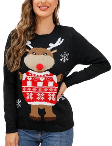 Oversize Pullover Damen Sweatshirts Für Damen Damen Pulli Pullover V-Ausschnitt Damenpullover Langarm Herbst Pullover V Ausschnitt Damen Weihnachten Kostüm Damen Weihnachtspullover Damen