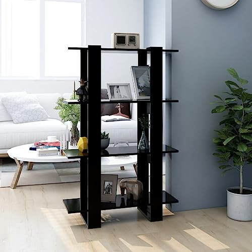 BUKSCYJS bücherturm freistehend,küchen regalBücherregal/Raumteiler Schwarz 80x30x123,5 cmGeeignet für Schlafzimmer, Arbeitszimmer, Wohnzimmer, Büro, Empfangsraum