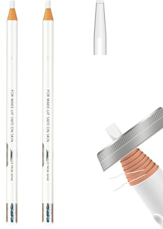 LáPiz de Cejas PortáTil Impermeable,LáPices de Cejas,Pull Cord Peel-Off Eyebrow Pencil Tattoo Tattoo Makeup for Marking,Filling and Outlining,Delinea FáCilmente Una Forma de Ceja Natural,Blanco,2 pcs