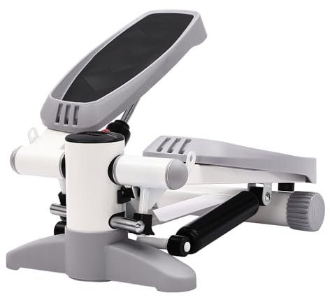 Fitness Stepper Mini Stepper con monitor LCD, mini stepper para entrenamiento en casa, oficina, gimnasio, ejercicio (gris)