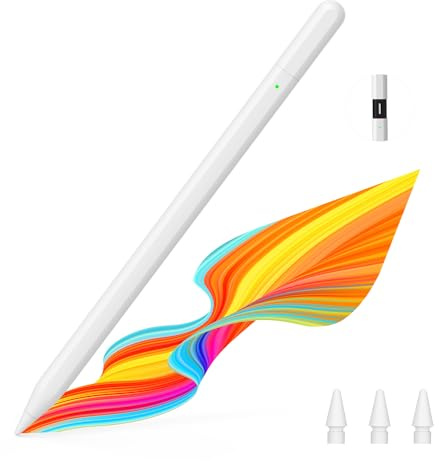 MoKo Stylus Pen für iPad, Pencil USB-C für Apple iPad 2018-2024, 35 Minuten Schnellladung iPad 10. Gen Pencil Kompatibel mit iPad Pro 12,9/11, iPad Air 6/5/4/3, iPad mini 6/5, iPad 10/9/8/7/6, Weiß