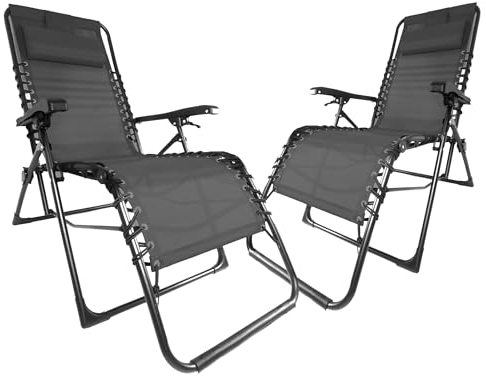 Ondis24 Gartenliege Multifunktionsliege Sonnenliege Relaxliege bis 110kg, UV- und witterungsbeständig (2, Anthrazit, 84 x 65 x 109 (H) cm)