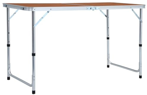 Chaduof Klappbarer Campingtisch, Klapptisch, Camping Tisch, Tapeziertisch, Balkon Klapptisch, Beistelltisch, Campingmöbel, Aluminium 120 x 60 cm