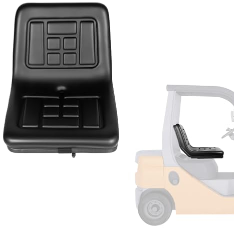 Asiento de tractor negro universal con orificio de drenaje para tractores, cosechadoras, cortacésped, carretillas elevadoras, excavadoras y otros tipos de maquinaria agrícola vehículos 44,5 x 35,5 x