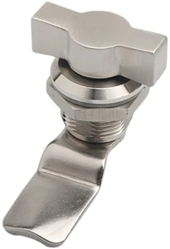 MObyat MS714-2 Electric Cabinet T-handle Turnkey Lock Stainless Steel MS722 Iron Sheet Switch Cabinet Door Double Wing Lock 1Pcs(Stainless steel)