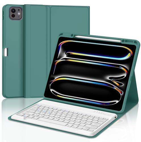 JADEMALL Clavier Bluetooth pour iPad/iPad Air/Pro/Tablette Samsung, AZERTY Français Clavier Léger Rechargeable Portables pour Système iOS, Android, Windows, Blanc