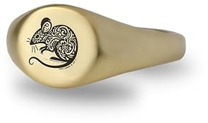 ANEMONE JEWELRY Niedliche Maus Siegelring - Gravierte Tier Ring - Personalisierte Ring - Geschenk für Sie - Tier-Schmuck
