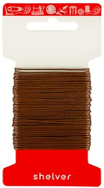 Cordoncino per collane, in cotone cerato, per la creazione di gioielli e progetti artigianali (marrone, 1 mm)