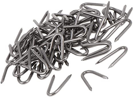 Sosoport 140stücke U-förmige Nägel Für Zäune Metallbefestigungsnägel Eisennägel Für Gartenzäune U-geformte Stakes Scharfe Spitze Für Einfache Installation Geeignet Für