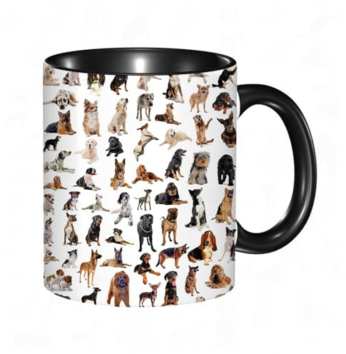 HRRASFAZF Taza divertida de cerámica de 11 onzas,Decoración para amantes de los perros, imagen con perros de raza pura Au,Tazas Originales de Desayuno - Graciosos Ideas para Regalos - Cerámica 330 ml
