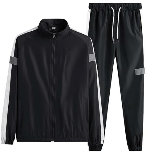 [Dynamisk vår och höst] Sporttröja set lätt och andas till smoking sjal , Svart, 6XL