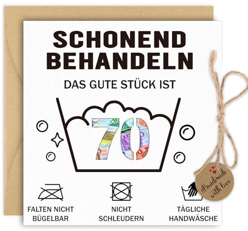 Thboxes Geldgeschenke Geburtstag 70, Geburtstagskarte Geldgeschenke Verpackung mit Umschlag Grußkarte Personalisiertes Geldgeschenk für Männer Frauen