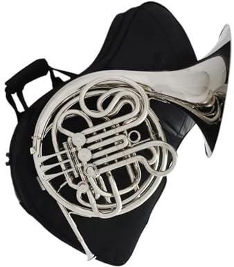 Professionelles Versilbertes Vernickeltes Zweireihiges Waldhorn F Bb 4 Klappen Mit Etui Waldhorn Für Anfänger