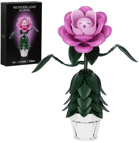 Wonderland Fleurs Set Construction Rose à Visage Humain,Botanical Plante | Chantante Jouet de Collection,Cadeau pour Passionnés de Littérature Fantasy 14+ Ans et Adultes (220 Pièces)