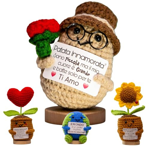 TerraDesign® | Statuetta Romantica con Rosa Rossa | Regalo Fidanzati Coppia | Idea Originale Uomo Donna | Pensiero Festa San Valentino Anniversario Mesiversario Partner Lui Lei | Sorpresa Amore Ti Amo