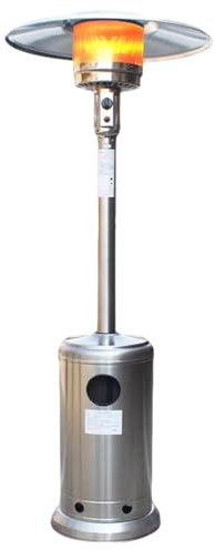 Chauffage à gaz extérieur avec,Double Couche en Acier Inoxydable,à roulettes,Dispositif Anti-basculement,Triple système de sécurité,pour Grandes terrasses, Jardins