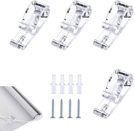 4 Sets Roman Blind P Clip, Blind Cord Safety Device, Blind Cord Clips, for Vertical Blinds(Transparent)