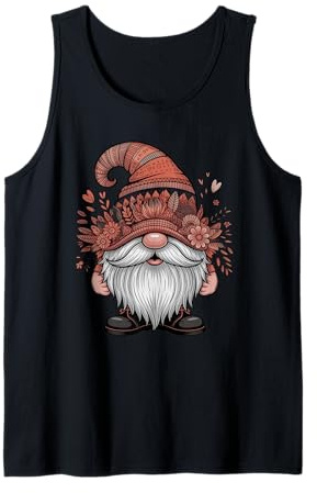 Nain de Jardin Floral avec Couronne de Fleurs Débardeur