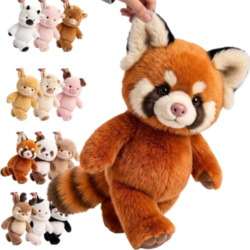 bergxperten moomoo plüschtier 60 cm, Kuscheltier Kuh Pferd Schwein Panda | laufende kuh mit beweglichen beinen, plüschtier schwein & panda, weiches wurfkissen, deko für kinderzimmer & wohnzimmer