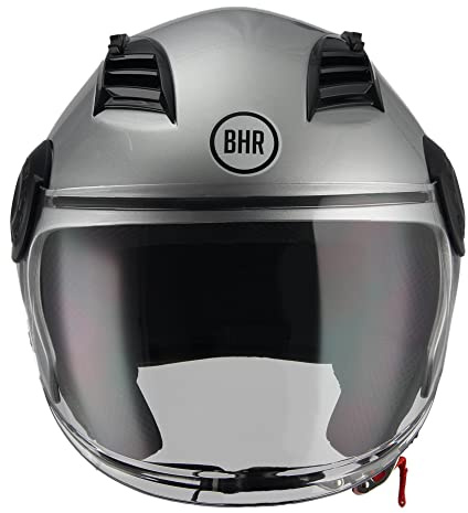 BHR Casco Moto, Argento, XS