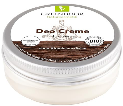 GREENDOOR Kraftvolle Männer Deo Creme 50ml für 6 Monate ohne Körpergeruch, natürliche Deocreme männlicher Duft, Anti Achselgeruch ohne Aluminium, Natur Bio Deodorant, Naturkosmetik vegan