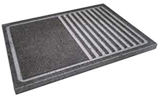 Etna Stone & Design Lava Grill Double brûleur et plaque 2 en 1 40 x 30 x 2 cm Pierre de lave Ethnéa Plaque de cuisson pour four et barbecue Cuisson viande, poisson, vert et pizza