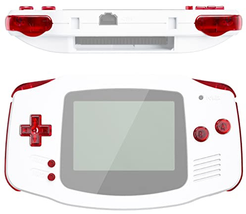 eXtremeRate Clear Red Replacement Full Set Buttons for Gameboy Advance GBA - Handheld Game Console NOT Included