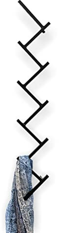 DanDiBo Wandgarderobe mit 10 Haken Garderobenhaken 96281 Garderobe Schwarz 80 cm Kleiderhaken Wandregal Haken