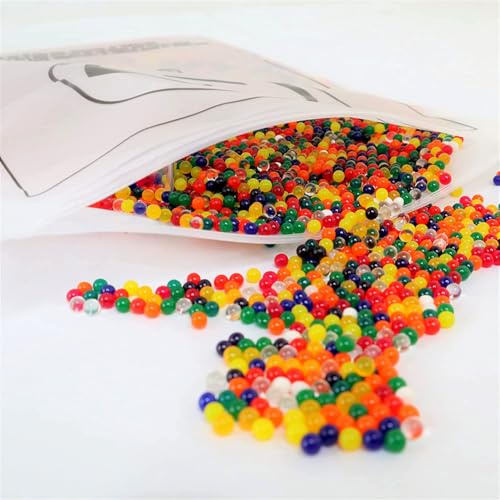 KENOO Wasserperlen, 12000 Stück, 15 mm, mehrfarbige Gelkugeln, biologisch abbaubar und umweltfreundlich, Vasenfüller für Heimdekoration, Pflanzen, Handwerk und Stressabbau, 65 g