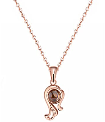 FWSHANGMAO Silberkette Damen,S925 Silber Halskette Jungfrau Edelstein Anhänger Halskette Sternzeichen Roségold Zirkon Halskette Geburtsstein Halskette Geschenkschmuck Für Mama Jungen Mädchen