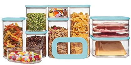 Mepal Vorratsdosen Modula 9-teilig – Geschenk-Set – ideal für die Aufbewahrung von trockenen Lebensmitteln – spülmaschinenfest, Plastik, Nordic Green