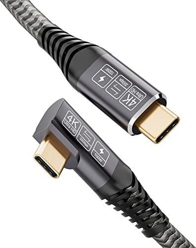 CAKOBLE USB C auf USB C Kabel 2M, 20Gbps USB C 3.2 USB 3.2 Gen2 Ladekabel USB C 4K@60Hz Videoübertragung, 100W Rechtwinklig USB C Kabel für MacBook Pro, Samsung Galaxy, xiaomi