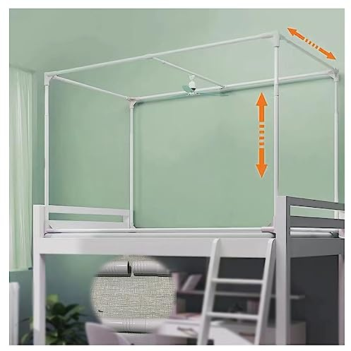 AdeptT Betthimmelstangen mit Vier Rahmen, einziehbare Moskitonetzhalterung, Einzelbett-Moskitonetzstange zum Aufhängen des Betthimmels, blendfrei, Winddicht, lichtdicht,90 * 90cm