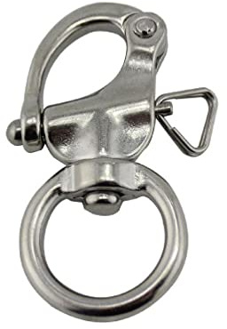 Manille pivotante en acier inoxydable 316 - Fermeture rapide - Mousqueton rotatif pour voilier - Yacht - Manille oculaire