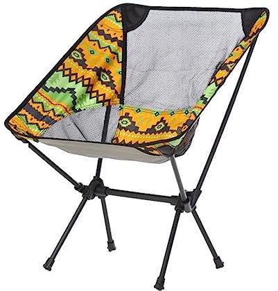 MOBAAK Campingstuhl Klappstuhl Reise Ultraleicht Klappstuhl Hohe Last Outdoor Camping Stuhl Tragbare Strand Wandern Picknick Sitz Angeln Stuhl Strandstuhl Camping Stuhl (Color : Yellow, Size : L)