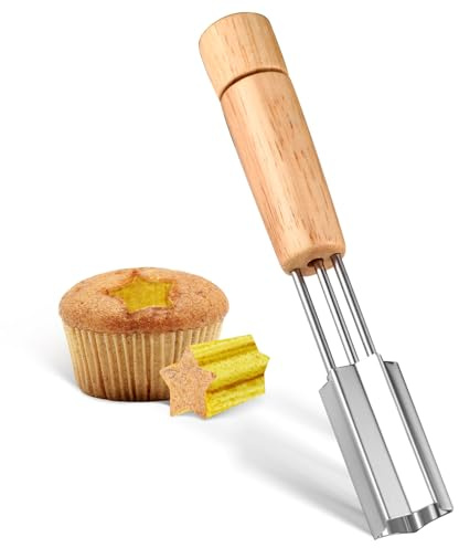 Cupcake Corer, 6.3 Inch Star Shaped Cupcake Hole Cutter for Filling Reusable Cupcake Hole Puncher Cake Digging Hole Device Cupcake Hole Tool Cupcake Corer Tool for Cookie Baking