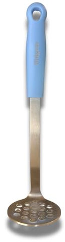 Machacador de patatas mediano y pequeño, para huevos y aguacate. Diseño resistente, agarre cómodo, apto para lavavajillas. Acero inoxidable, esencial ligero para la cocina. (azul cielo)